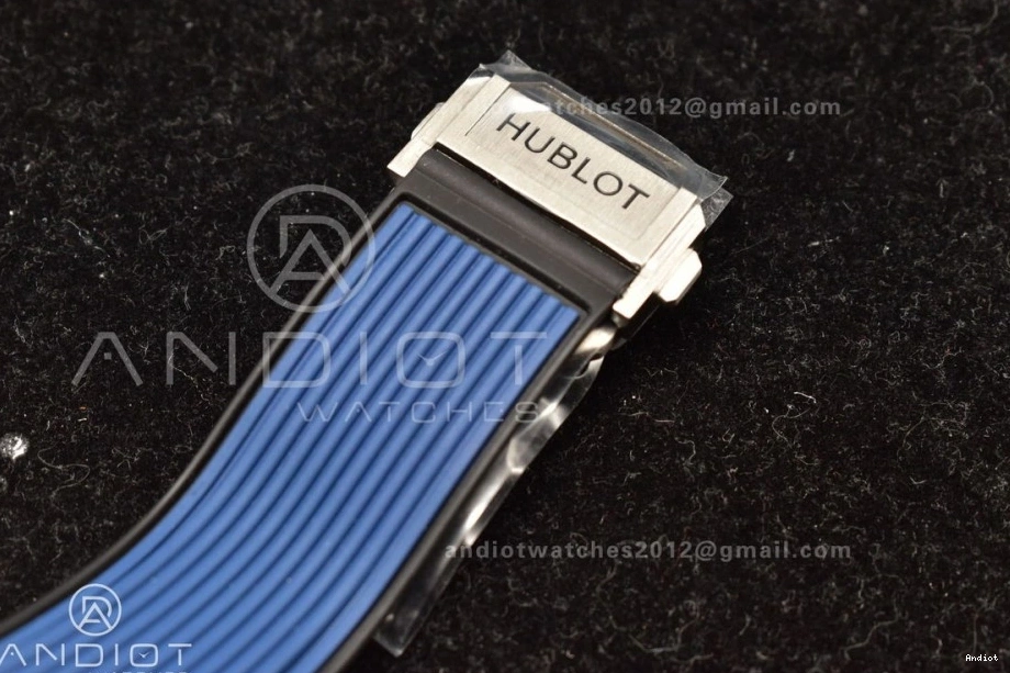 Skeleton A1280 Hublot Unico Blue Bang Titanium ZF on Dial Strap Best Big Blue Edition Rubber 1:1 0321